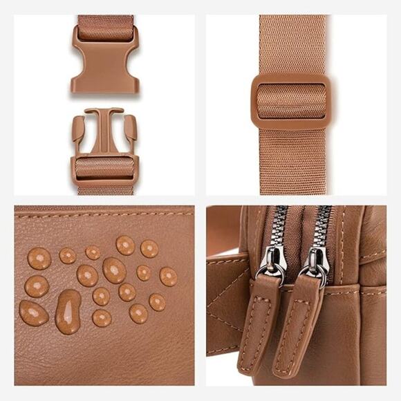 Belt Bag Women Pu Leather Cross Body Fanny Pack Fashion Packs Adjustable Strap - Picture 4 of 6